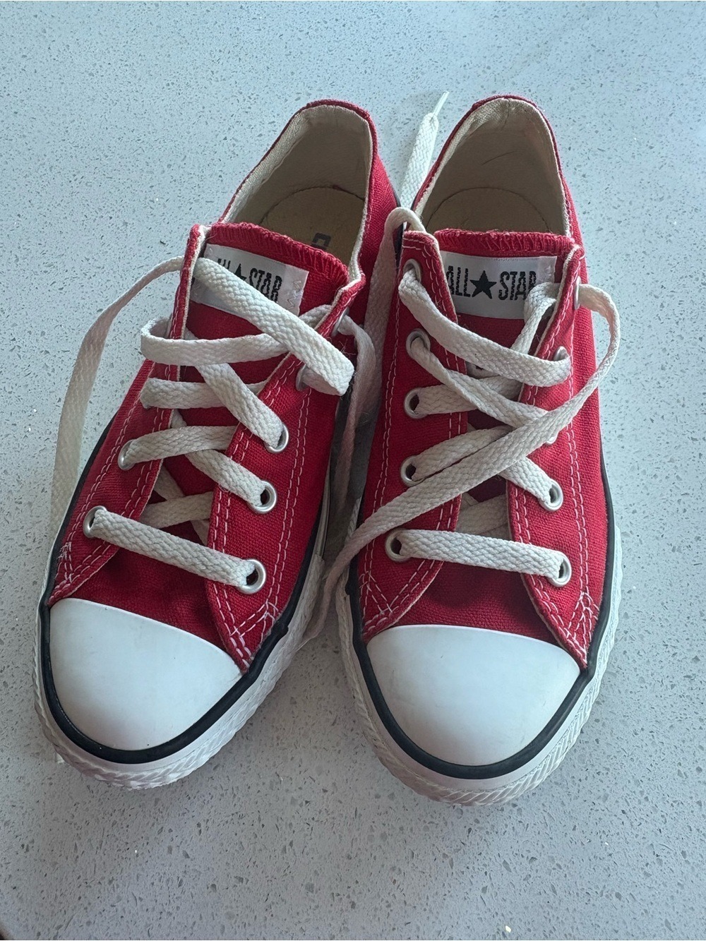 Converse Kids Red Low-Top Canvas Sneakers with White Laces